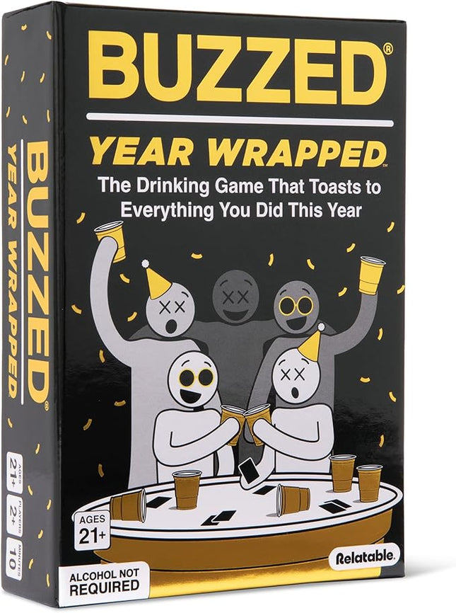 Buzzed Year Wrapped by Relatable – New Years Drinking Games That Elevate Your Holiday Party, Humorous and Conversational Games for Adults That Create a Memorable Experience