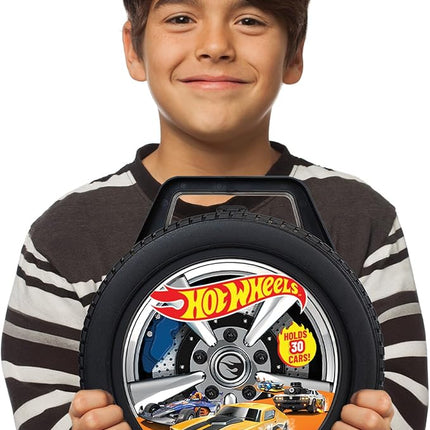 Mattel: Hot Wheels 30 Car Case - Wheel-Shaped Organizer, Storage Accessory, Holds 1:64 Scale Die-Cast Toy Vehicles, Play-Display, Officially Licensed Amazon Exclusive