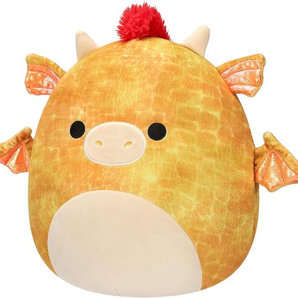 Squishmallows Original 12-Inch Dieric Yellow Dragon with Orange Mane - Official Jazwares Large Plush