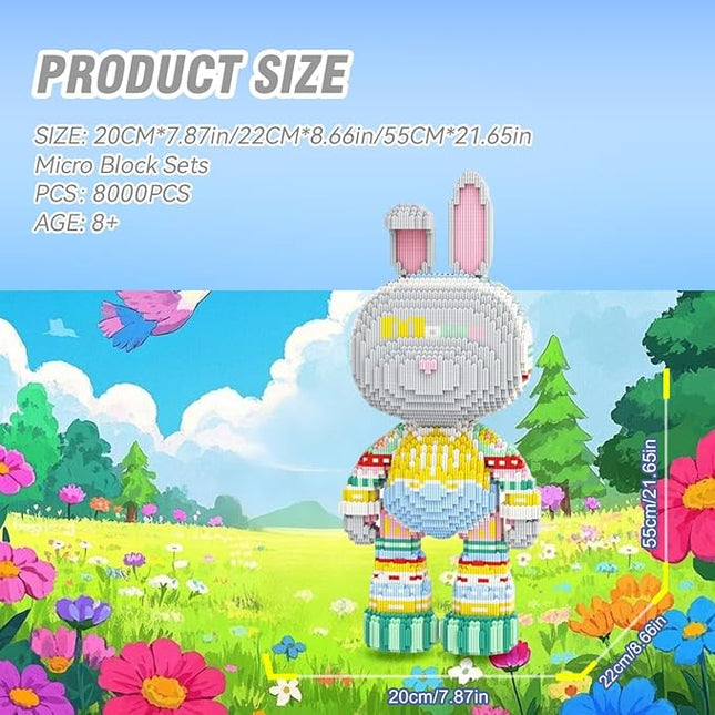 DAHONPA Animal Knitted Sweater Rabbit Micro Building Blocks Set (8000PCS), Gift for Adults and Kids