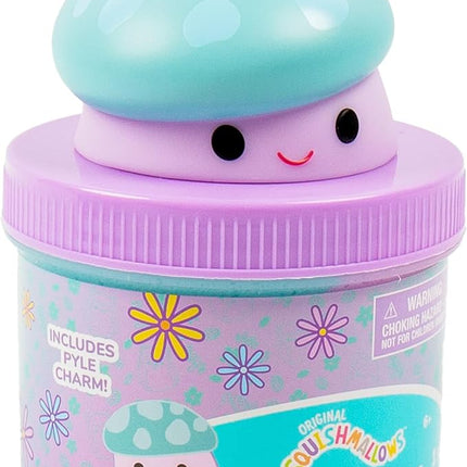 Original Squishmallows Pyle The Mushroom Premium Cloud Slime, Grape Scent, 8 oz. Jar Storage Container with Figurine Topper, Rubber Charm, Goodie Bags Stuffers, Kids Party Favors, Sensory Toys