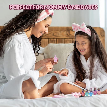 Townley Girl Barbie Movie 18 Piece Set Kids Water-Based Nail Polish Set, Includes Nail Polish, Nail Gems, Nail File for Age 3+, Parties Birthday