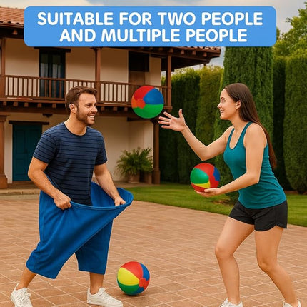 KYWYOYOU Granny Pants Yard Game - Oversized Stretchy Pants Relay Set with 8 Inflatable Balls & Pump, Hilarious Outdoor Team Party Game for Adults & Kids, Backyard, Family Reunion & Field Day