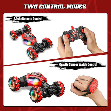Spider Remote Control Car Gesture Sensing Hand Controlled Stunt Car, 4WD Drift Twist Off-Road Vehicle with Light Music, Birthday Xmas Gifts Suitable for Boys and Girls