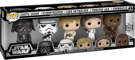 Funko Pop! Vinyl: Star Wars - Darth Vader, Stormtrooper, Luke Skywalker, Princess Leia and Chewbacca - 5 Pack (Shared Galactic Convention, Amazon Exclusive), Multicolor, 64122