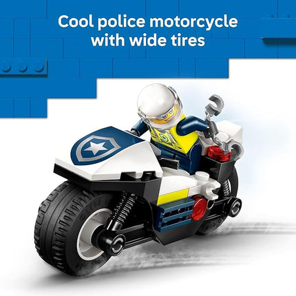 LEGO City Police Motorcycle Chase Building Toy for Kids - Pretend Play Building Blocks for Boys & Girls, Ages 4+ - Preschool Learning Toy W/Police & Crook Minifigures - Gift for Birthdays - 60455