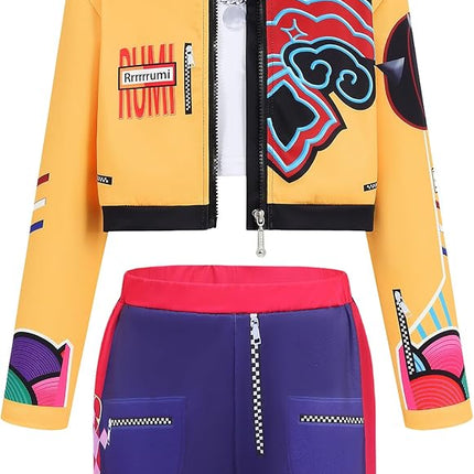 Girls Demon Pop Singer Hunters Costume 3-14 Years Stage Dance Idol Cosplay Outfit, Kids Halloween Costumes