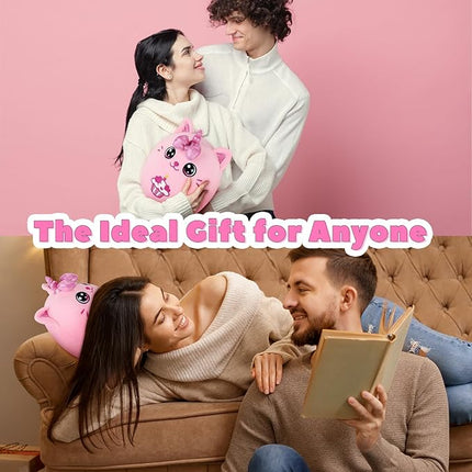 Auspicious beginning Birthday Gift Unicorn Cat Plush Toys-11'' Pink Unicorn Cat Anime Plush-Kawaii Birthday Pink Gifts Plushies Stuffed Animals Cute Plushies, Pillow Plushie Gifts for Kids