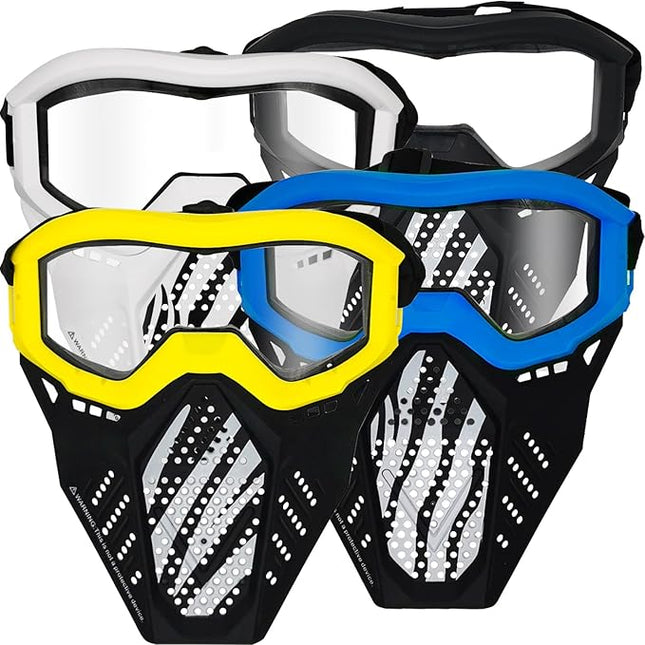 4 Pack Tactical Mask Compatible with Nerf Rival, Apollo, Zeus, Khaos, Atlas, Artemis Blasters Rival Mask (Yellow, Blue, Black, White)