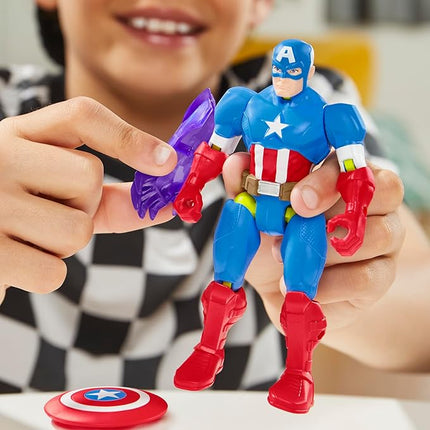 Avengers Marvel MixMashers Captain America Custom Mix-and-Match Action Figure & Accessories, 5-Inch-Scale Super Hero Toys for Kids Ages 4+