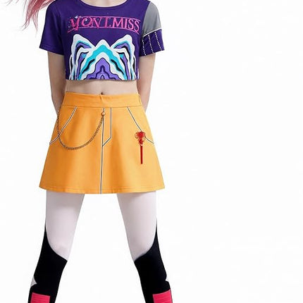 Girls Demon Pop Singer Hunters Costume 3-14 Years Stage Dance Idol Cosplay Outfit, Kids Halloween Costumes