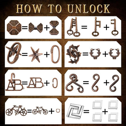 Yilloog 100 Styles Metal Brain Teaser Puzzles Assortment Bulk for Adults Difficult Magic Puzzles Highly Hard Brain Games Iq Logic Test Disentanglement Game Gift for Christmas Classroom Mind Challenge