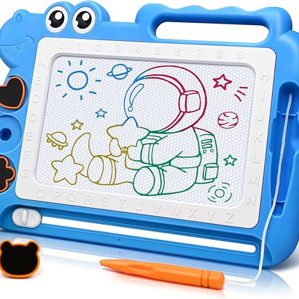 AiTuiTui Magnetic Drawing Board Toddler Toys Gift for Girls Boys, Color Sketch Writing Scribble Doodle Pad Travel Games, Educational Learning Kids Toys for Toddlers Birthday Stocking Stuffers (Blue)