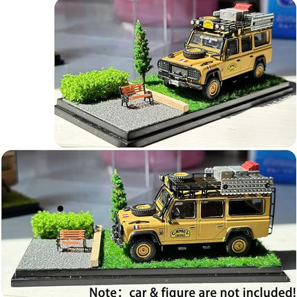 1/64 Scale Street Diorama Display Case- Clear Storage Case with Realistic Urban Road Scene for Hot Wheels, Matchbox & 1:64 Model Cars- Diecast Toy Garage-Summer