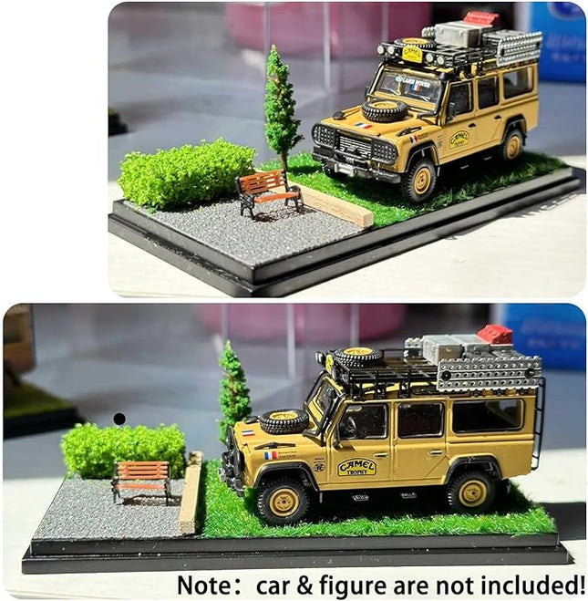 1/64 Scale Street Diorama Display Case- Clear Storage Case with Realistic Urban Road Scene for Hot Wheels, Matchbox & 1:64 Model Cars- Diecast Toy Garage-Summer