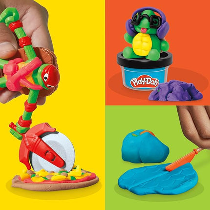 Play-Doh Teenage Mutant Ninja Turtles Cowabunga Creations Bendy 4 Inch Action Figures Set, Kids Arts & Crafts, TMNT Toys for Boys & Girls 4+