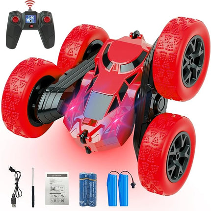 Remote Control Car, RC Cars Toys for Kids Ages 6-12, 2.4GHz RC Stunt Truck with 360° Double-Sided Flips, 4WD Off-Road Racing, Christmas Birthday Gifts for 3 4 5 6 7 5-7 6-8 8-10 Year Old Boys Girls