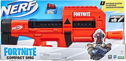 Nerf Fortnite Compact SMG Motorized Blaster, Ultra Red Wrap Design, 8-Dart Internal Clip, 8 Elite Foam Darts, Electric Semi Auto Fortnite Toy Blaster