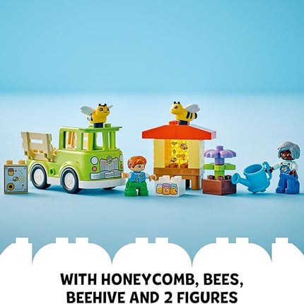 LEGO DUPLO Town Caring for Bees & Beehives Preschool Kids’ Learning Toy, 2 Figures and a Drivable Truck, STEM Toy, Build-and-Rebuild Educational Set for Toddlers Ages 2 Years Old and Up, 10419
