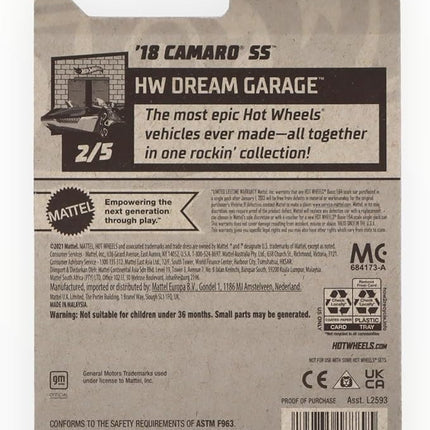 Mattel Hot Wheels '18 Camaro SS, HW Dream Garage 2/5 [Black] 32/250