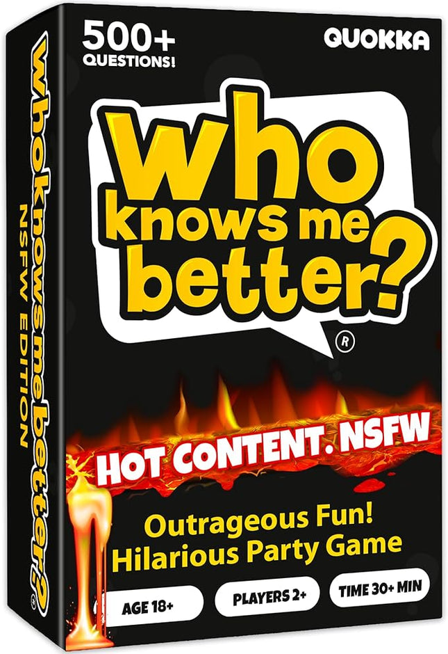 QUOKKA Who Knows Me Better? - Hot & Wild Edition | Bold & Spicy Party Card Game for Adults Only | 500+ Daring Questions to Expose Your Friends’ Deepest Desires