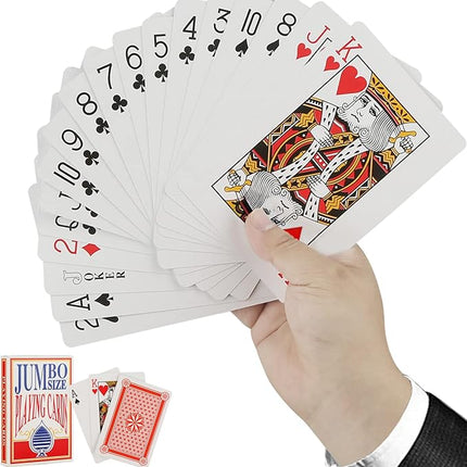 SeptCity Jumbo Playing Cards, 3.5 X 5 Inches Super Big Giant Game Theme Full Deck Huge Poker Oversize Decorations of Magic Party (1 Pack) (2 Times)
