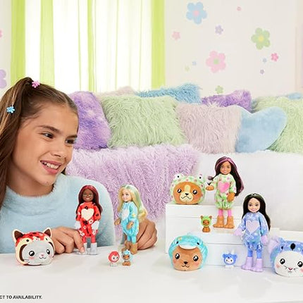 Barbie Cutie Reveal Chelsea Doll & Accessories, Animal Plush Costume & 6 Surprises Including Color Change, Kitten as Red Panda
