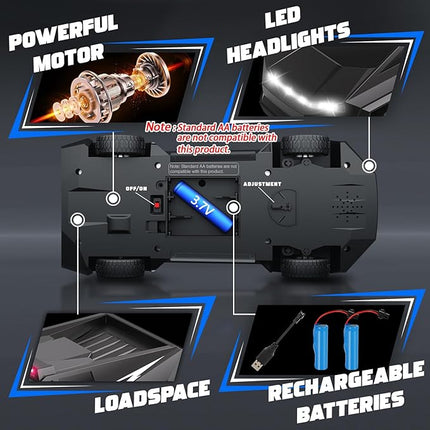 Remote Control Car, 1:22 RC Trucks Police Car Toy for Boys, RC Car with Light and Loadspace, 4WD Electric Vehicle Toys, Birthday Gifts for Boys/Girls Age 4 5 6 7 8 9 10-12+