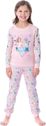 INTIMO Mattel Girls' Barbie Dream Team Unicorn Best Friend Sleep Pajama Set