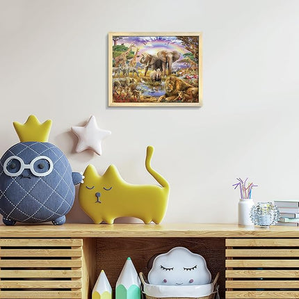 100 Piece Puzzles for Kids, African Animal 100 Piece Puzzles for Adults, Animal World Puzzle Jungle Scene Puzzle, Jigsaw Puzzles 100 Pieces for Seniors Teens Kids Ages 6-10