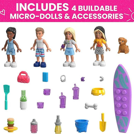 MEGA Construx Barbie Kids Building Toy Set, Dream Camper Adventure with 580 Pieces, 4 Micro-Dolls, Barbie Pets and Accessories, Pink, Ages 6+ Years