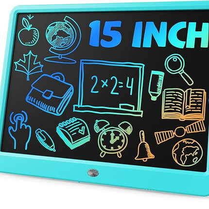 TEKFUN 15inch LCD Writing Tablet Teen Boy Girl Gifts Ideas, Easter Birthday Gifts for Kids, Drawing Board Educational Toys for 6 4 5 3 Year Old Boys, Homeschool and Office Message Memo Board (Blue)