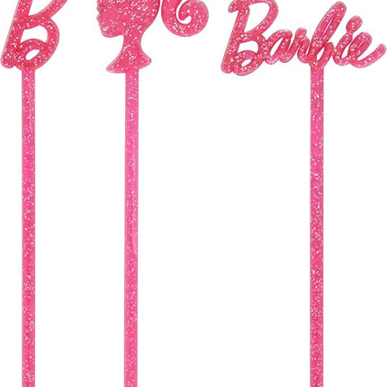 DecoPac Barbie Skewers For Cakes, Cupcakes, And More | 36 Pink Stir Sticks, Ideal For Birthday's, Parties And Celebrations. Personalize Your Baked Creations. Pack of 36