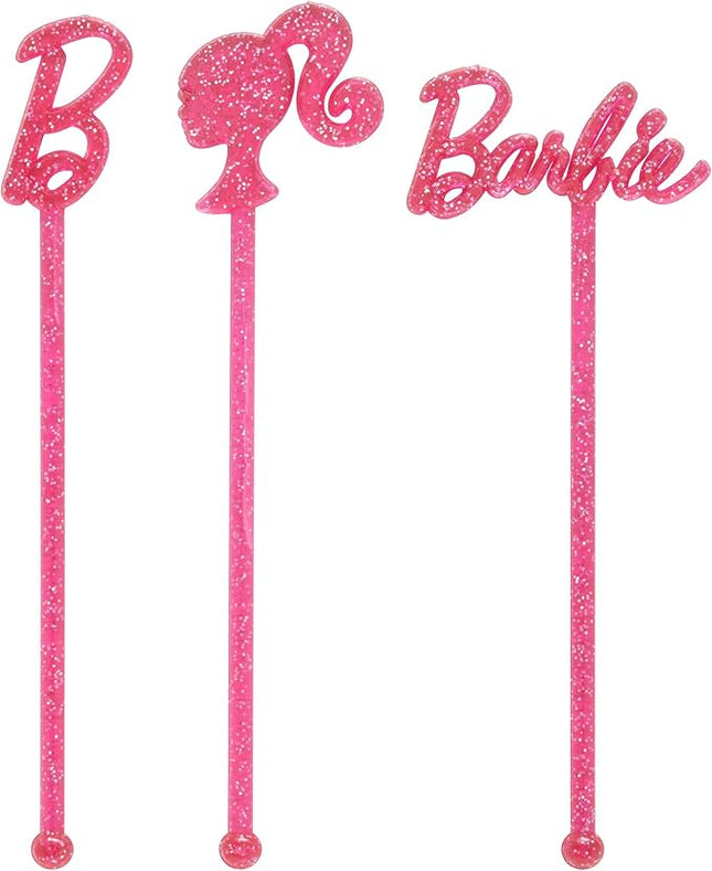 DecoPac Barbie Skewers For Cakes, Cupcakes, And More | 36 Pink Stir Sticks, Ideal For Birthday's, Parties And Celebrations. Personalize Your Baked Creations. Pack of 36