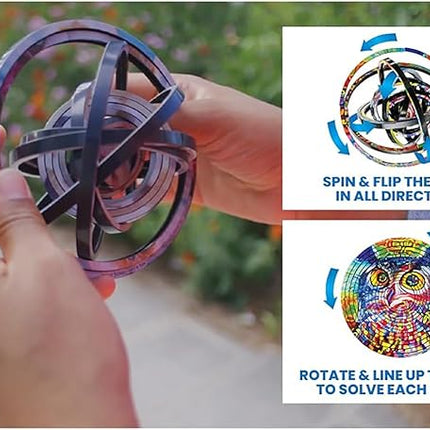 Spin Flip Puzzle: Sonic & Dr. Eggman, 3D Puzzle, Challenging, Fun, Interactive Brain Teaser for Kids and Adults, Fidget Toy for Decrompression, Easily Portable