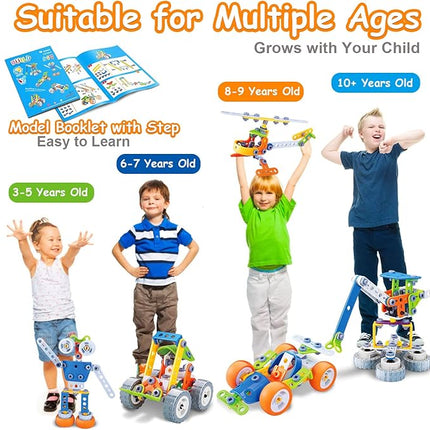 10 in 1 STEM Toys for 4 5 6 7 8+ Year Old Boy Girl Birthday Gifts Building Toys for Kids Ages 4-8 5-7 6-8 Preschool Educational Stem Activities for Boys 3-5 4-6 8-10 Creative Games Christmas Idea Gift
