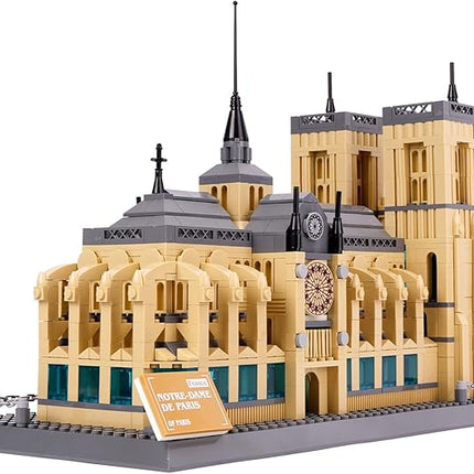 Notre Dame de Paris Building Blocks Set, World Famous History Architectural Model Kit, French Landmark Collection Set for Adults Kids 8+, Gift & Office Home Décor, 1382 PCS