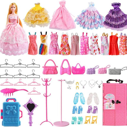 UCanaan Girl Doll and Closet Set with Doll Clothes and Accessories Items Including Fashion Dolls, Dressand Many Other Accessories (Refer Picture Shows)，Best Gitfs for Girls Christmas Birthday