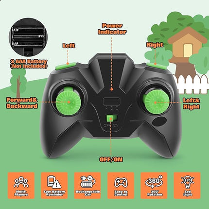 Remote Control Gecko Toy, Wall Climbing Toys with LED Lights, 360° Rotating Wheels, USB Rechargeable