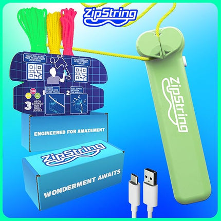 ZipString Original - As Seen on Shark Tank - Classic Rope Launcher Toy, Perfect for Kids & Adults - Fly a String Loop in The Air for Endless Tricks & Fun, Wonderment Awaits,Luscious Lime