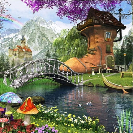 CHAMBERART 500 Piece Premium Jigsaw Puzzle Old Shoe House A-5104