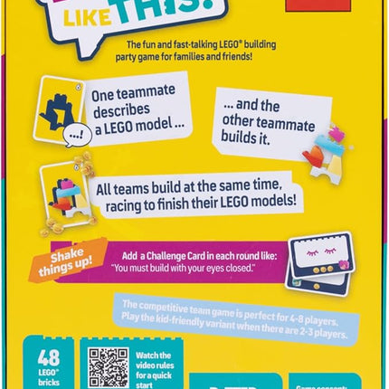 Brick Like This! The Official Lego Party Game - A Fast, Fun Building Game for Families, Kids, Teens & Adults, Ages 7+, 2-8 Players, 15 Minute Playtime