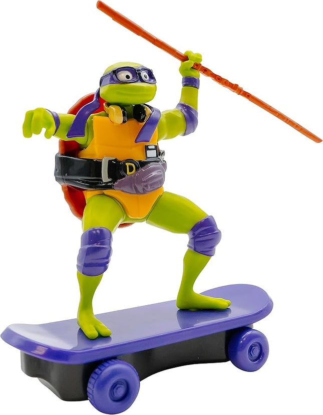 Teenage Mutant Ninja Turtles Toy, Donatello Sewer Shredder Pullback Skateboard, Mutant Mayhem TMNT Collectible Ninja Turtle, Ages 3+