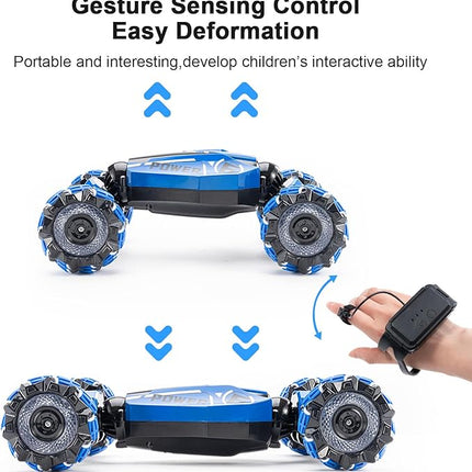 Gesture Sensing RC Stunt Car, 2.4GHz 4WD Remote Control Gesture Sensor Toy Cars,Drift Remote Control Car with 360° Flips, Lights & Music, for Boys Girls Ages 5-12