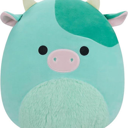 Squishmallows Original 14-Inch Seamus Green Cow with Fuzzy Belly - Large Ultrasoft Official Jazwares Plush