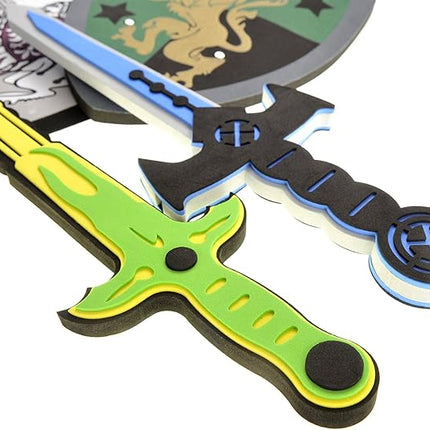 PowerTRC Sword and Shield Play Set | Unique Sword and Shield Design | Foam Weapons | Pretend Play Weapons | Kids Play Knights | White Eagle and Golden Lion
