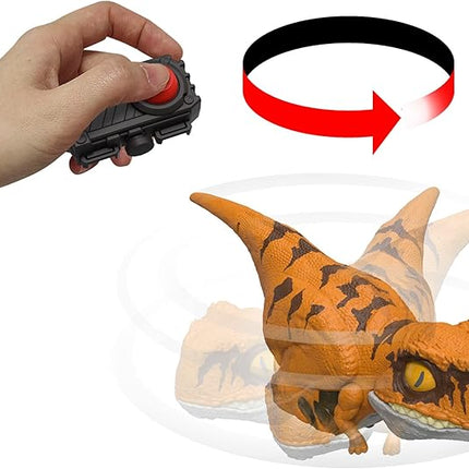 Mattel Jurassic World Dominion Uncaged Dinosaur Toy with Chomp Motion & Roar Sound, Rowdy Roars Atrociraptor Tiger Dino Action Figure