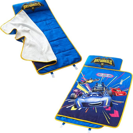 Super Soft Plush Toddler Quilted Nap Mat with Built in Blanket and Pillow