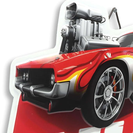 Mattel Hot Wheels Red Muscle Car Since 1968 Embossed Metal Sign - Fun Hot Wheels Wall Decor for Kids' Bedroom