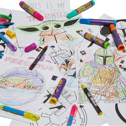 Innovative Designs Star Wars Mandalorian Baby Yoda Deluxe Activity Set for Kids with Carrying Tin, Coloring Sheets, Tattoos, Stickers, & Art Supplies, 500+ Pieces